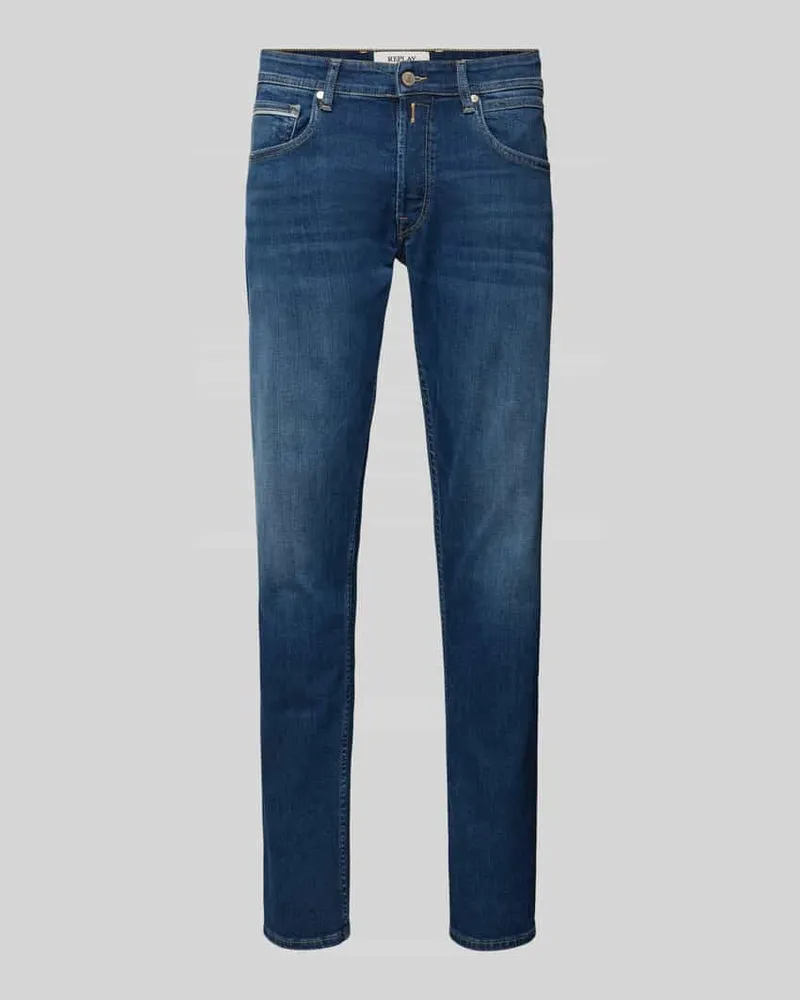 Replay Regular Fit Jeans mit 5-Pocket-Design Jeansblau