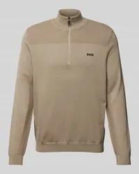 HUGO BOSS Troyer mit Label-Detail Modell 'Momentum Taupe