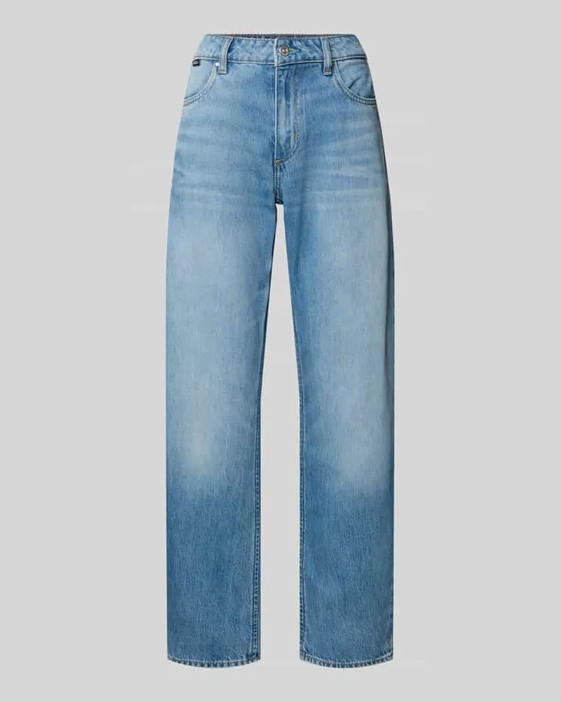 HUGO BOSS Straight Leg Jeans mit Label-Detail Modell 'DAELYA Blau