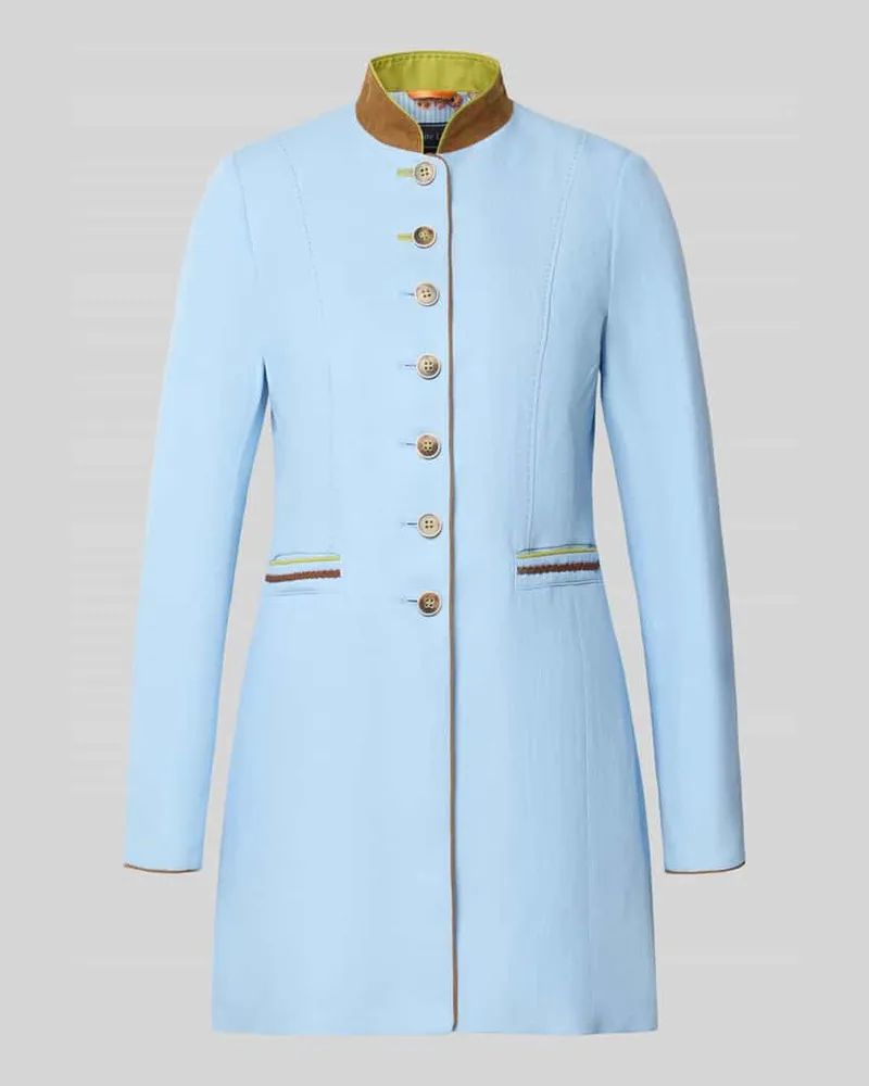 White Label Regular Fit Mantel aus Viskose-Mix mit Stehkragen Bleu