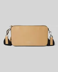 Liebeskind Lederhandtasche mit Label-Print Modell 'Clarice Camel