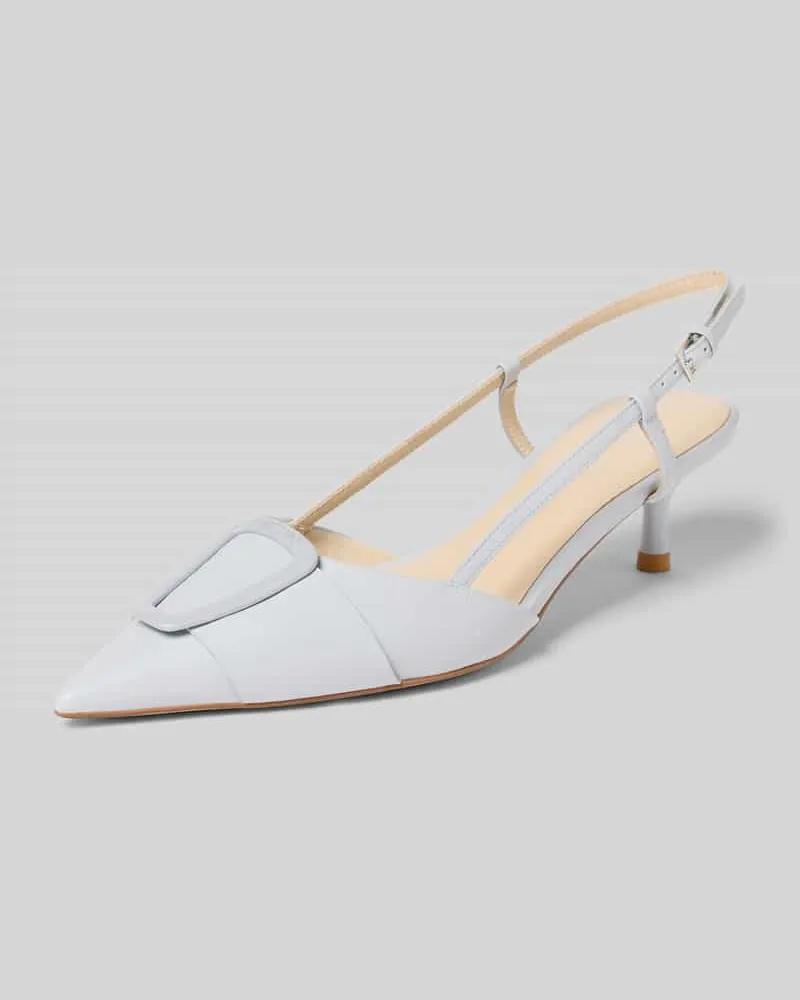 Marc Cain Pumps aus echtem Leder mit Logo-Detail Hellgrau