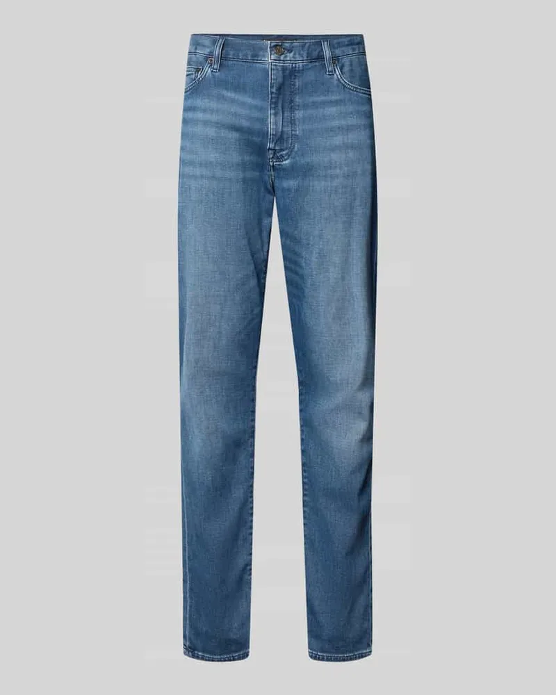 Tommy Hilfiger Regular Fit Jeans Modell "Denton" aus Baumwoll-Mix Jeansblau