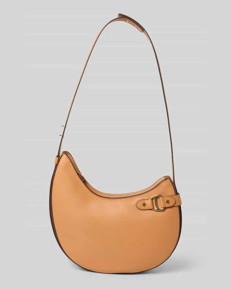 Ralph Lauren Shoulder Bag aus echtem Rindsleder Modell 'Tasha Hellbraun