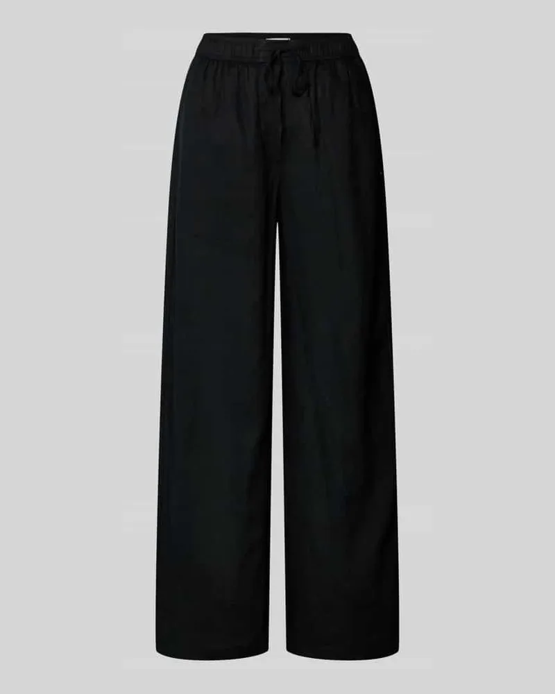 Tommy Hilfiger Loose Fit Weite Hose aus reinem Leinen Black