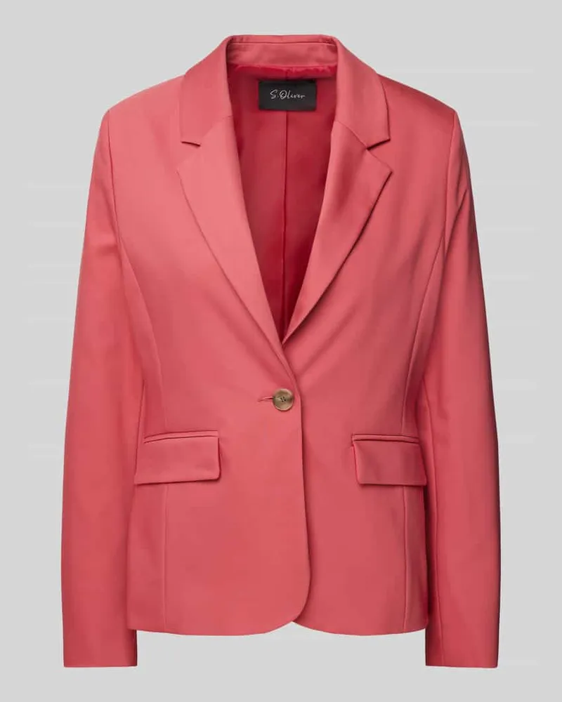 S.Oliver Shaped Fit Blazer aus Baumwoll-Mix mit Pattentaschen Koralle