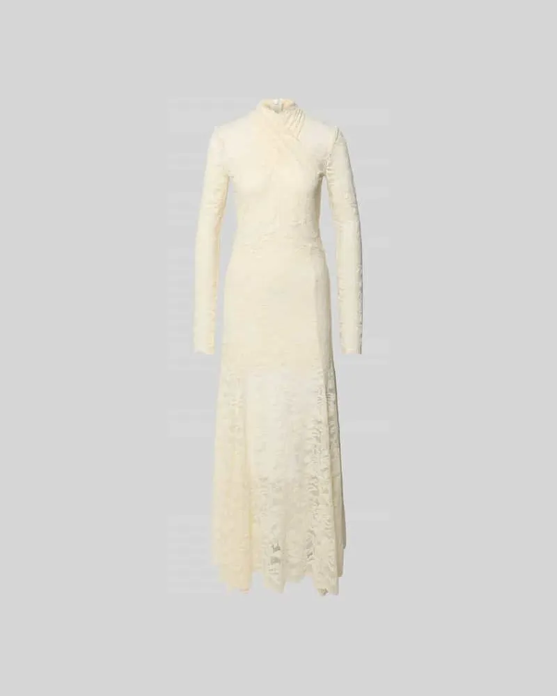 Paco Rabanne Maxikleid aus Spitze mit Stretch-Anteil Ecru