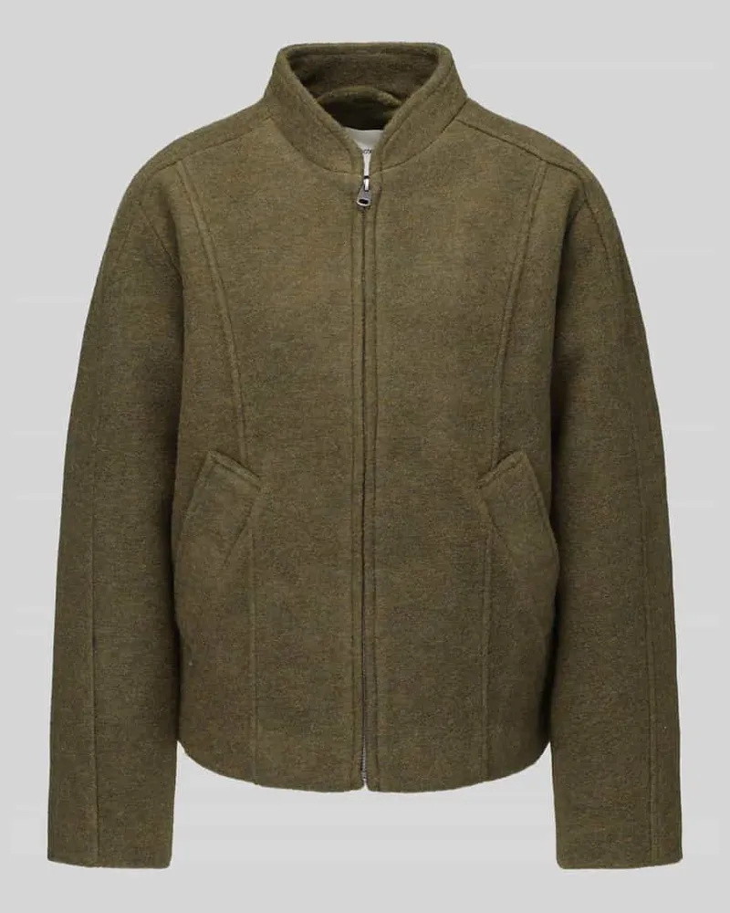 Selected Regular Fit Blouson aus Woll-Mix Modell 'JACQUELINE Oliv