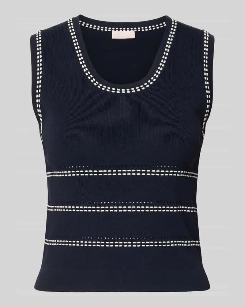 Liu Jo Stricktop aus Viskose-Mix mit Rundhalsausschnitt Marine