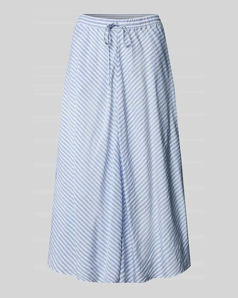 Tommy Hilfiger A-Linie Midi-Rock aus Viskose-Mix Hellblau