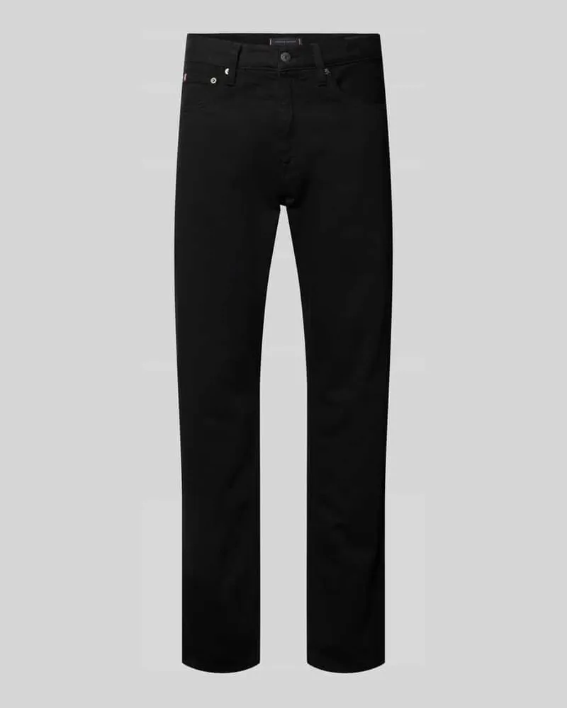 Tommy Hilfiger Straight Leg Jeans aus reiner Baumwolle Black