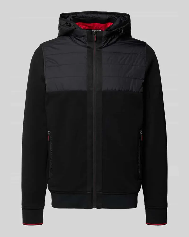 Christian Berg Regular Fit Sweatjacke mit gefüttertem Stehkragen Black