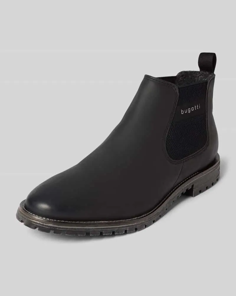 Bugatti Boots aus Leder mit elastischen Einsätzen Modell 'Kosta Black