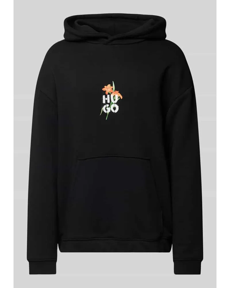 HUGO BOSS Oversized Hoodie mit Kapuze Modell 'Diblossomy Black