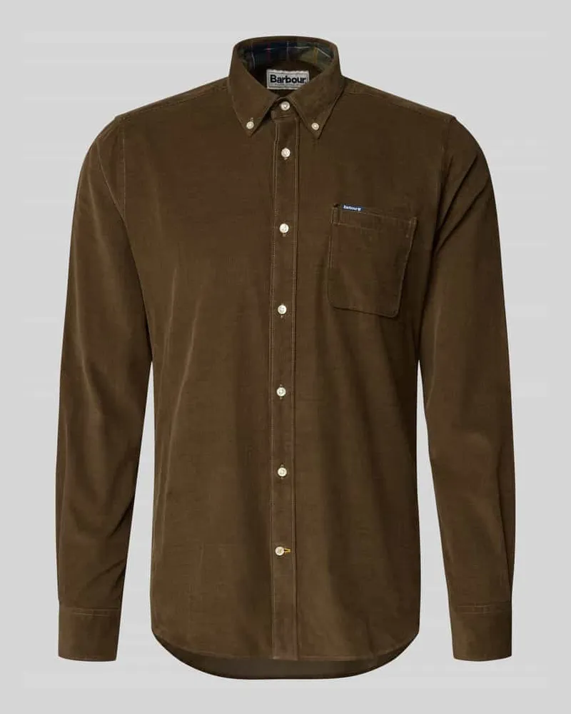 Barbour Tailored Fit Freizeithemd aus reiner Baumwolle Schlamm