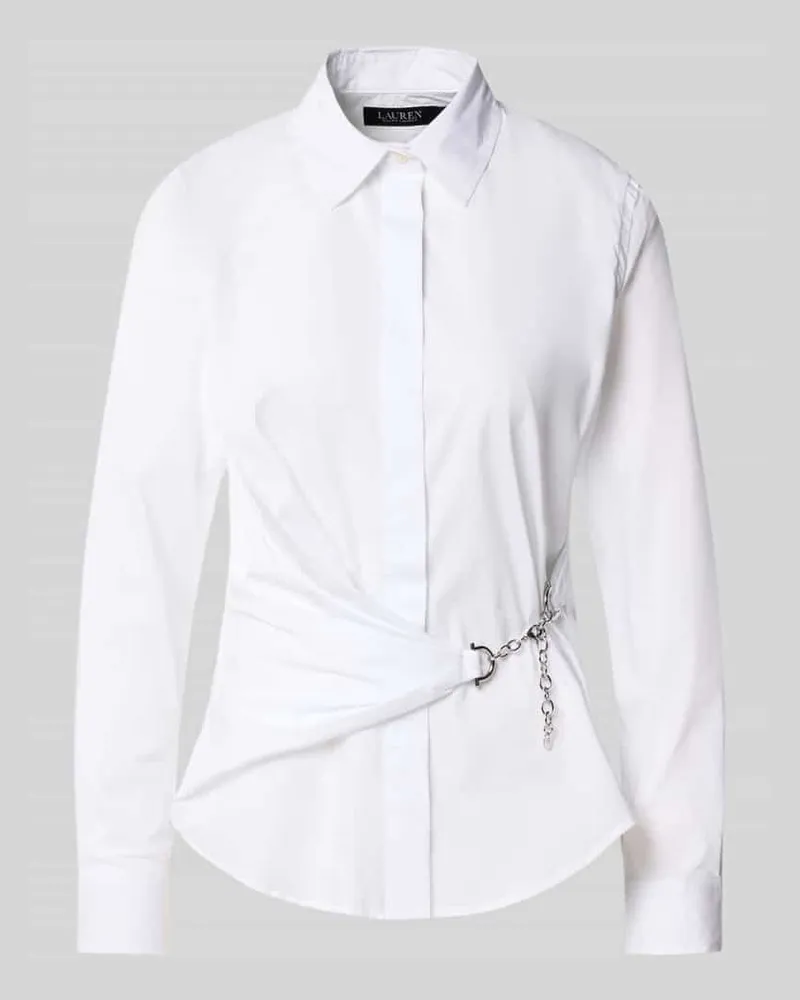 Ralph Lauren Regular Fit Hemdbluse mit Ketten-Detail Modell 'Coniah Weiss