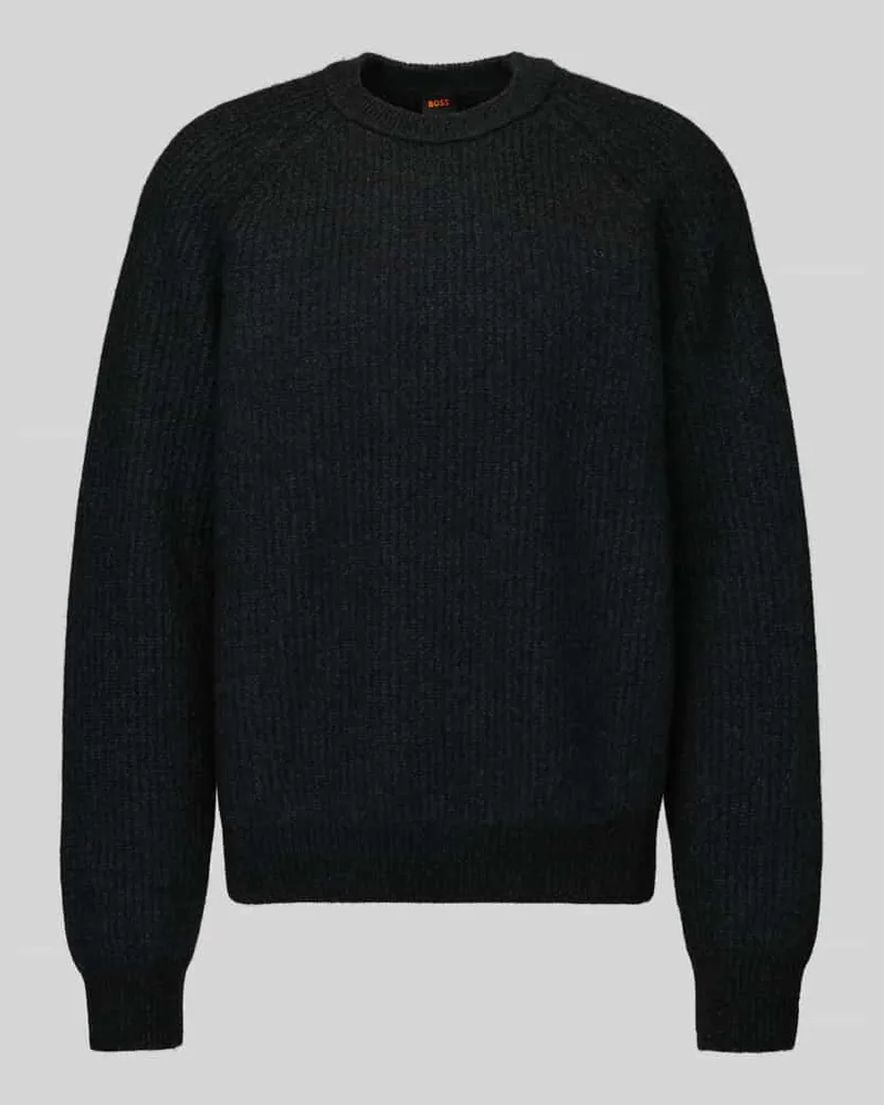 HUGO BOSS Regular Fit Pullover aus Woll-Mix Modell 'Kepler Black