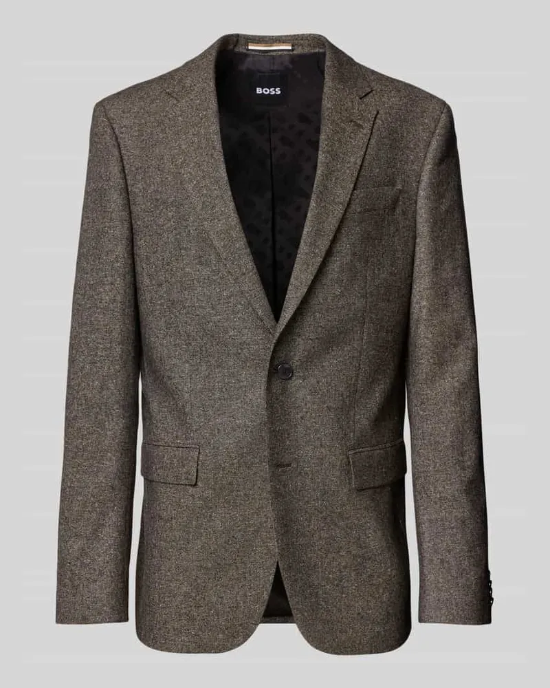HUGO BOSS Regular Fit Anzugsakko aus Woll-Mix mit Seide Modell 'JASPER Mittelbraun