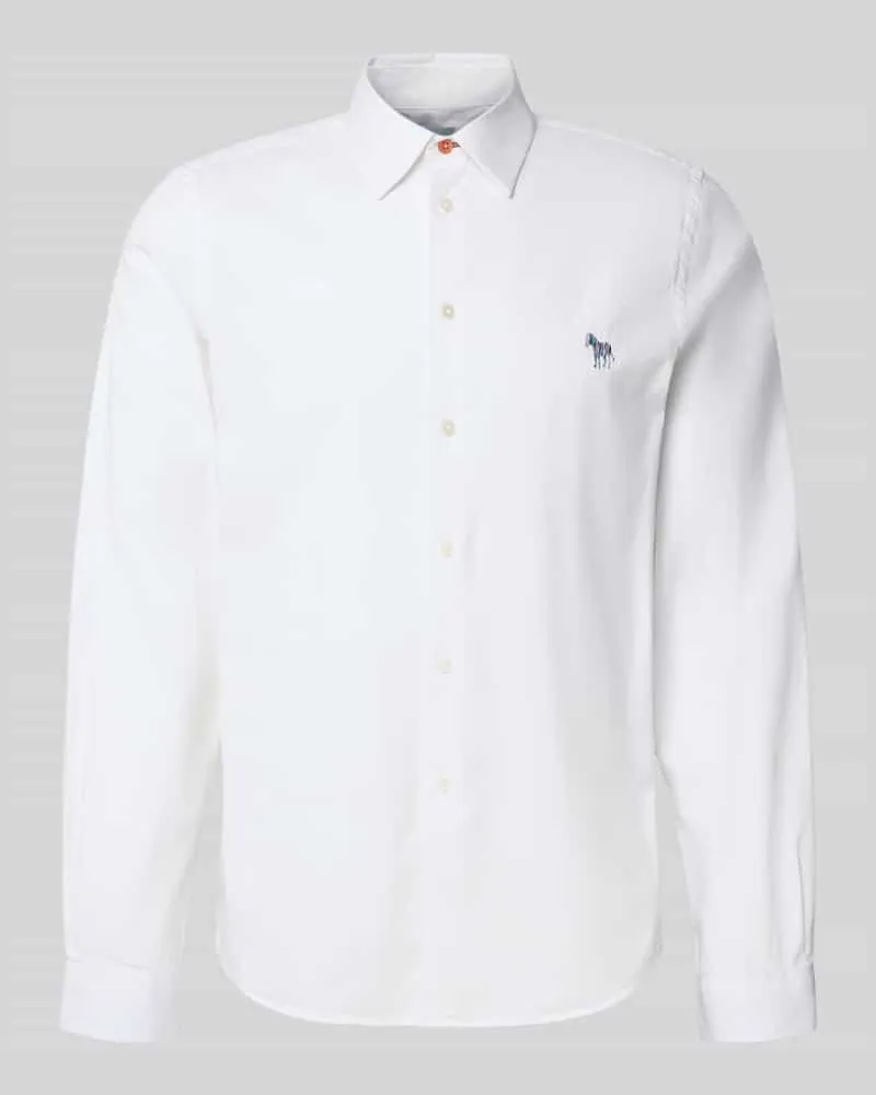 Paul Smith Tailored Fit Freizeithemd mit Kentkragen Weiss