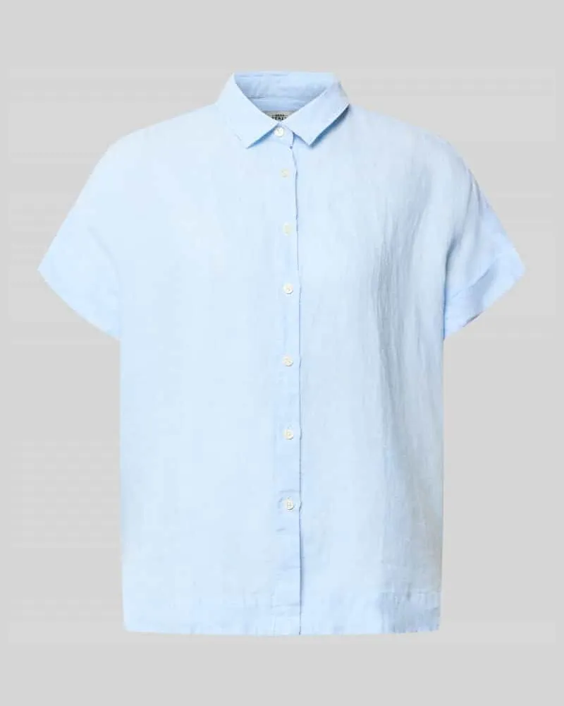 0039 Italy Leinenbluse mit Knopfleiste Modell 'DOLLY Bleu