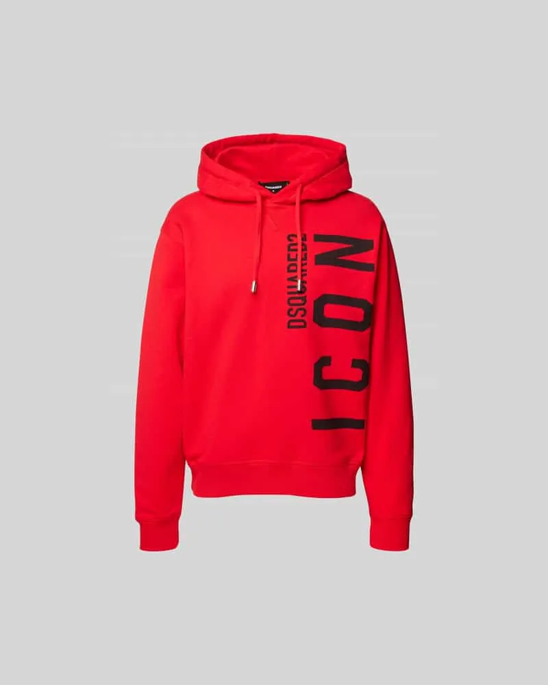 Dsquared2 Oversized Hoodie mit Label-Print Rot
