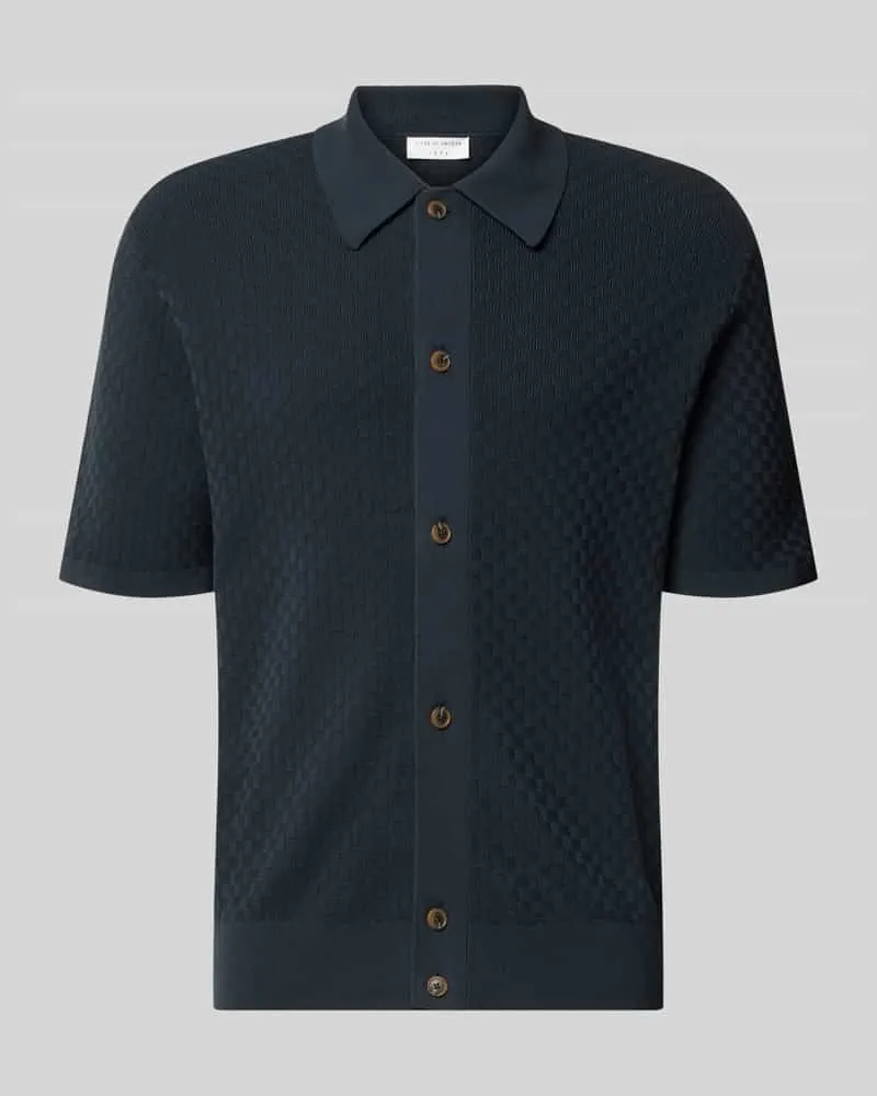 Tiger of Sweden Regular Fit Poloshirt mit Strukturmuster Modell 'ARAAWEN Marine