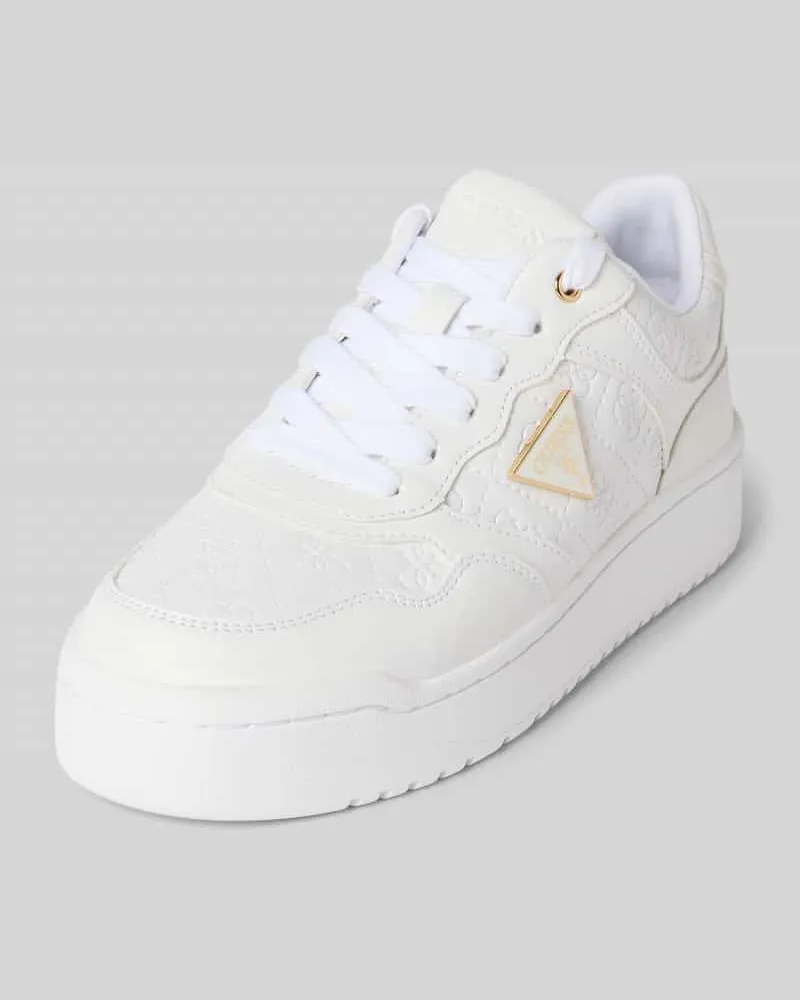 Guess Sneaker mit Logo-Applikation Modell 'Miram Weiss
