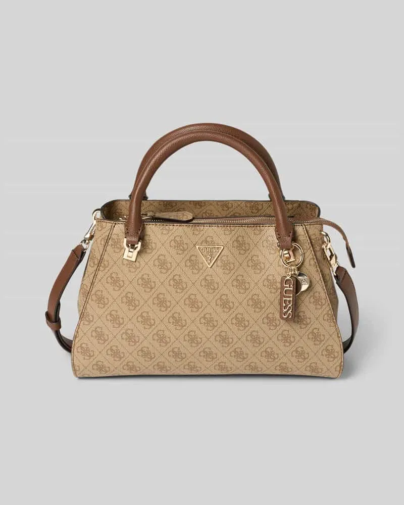 Guess Handtasche mit Logo-Muster Modell 'ECO NOELLE II Hellbraun