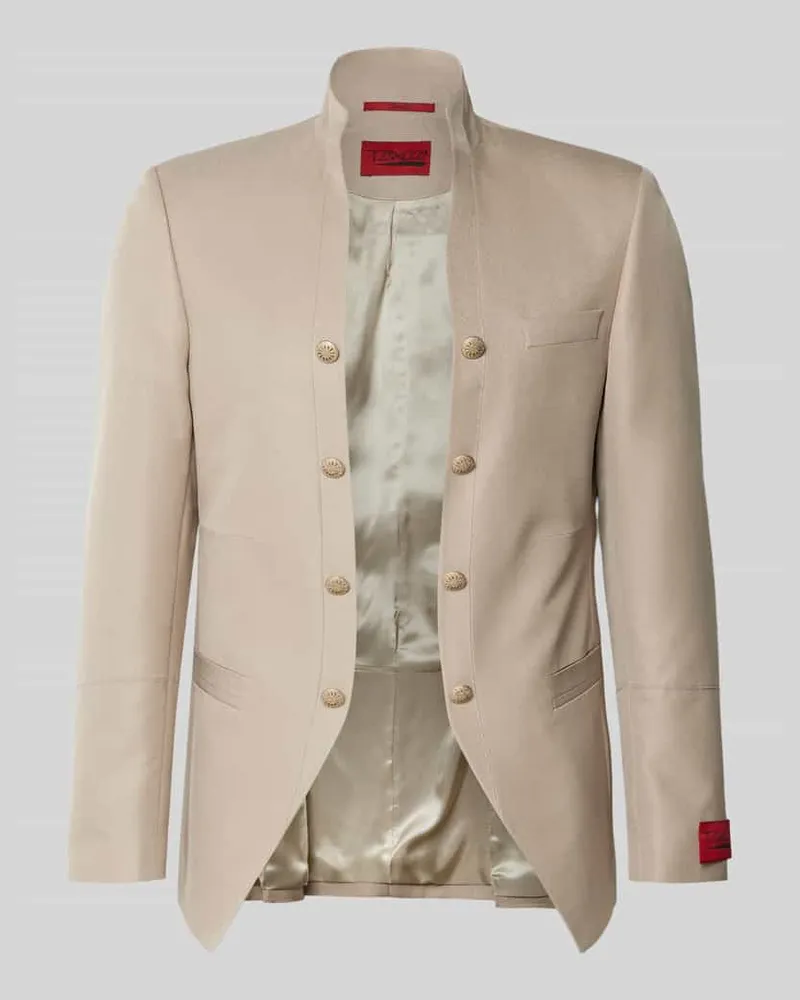 Wilvorst Sakko mit Knopfleisten und Label-Patch Beige