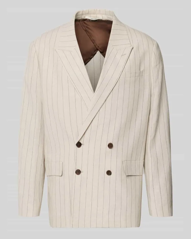 Selected Relaxed Fit Sakko aus Leinen-Bauwoll-Mix Modell 'MALIK Sand