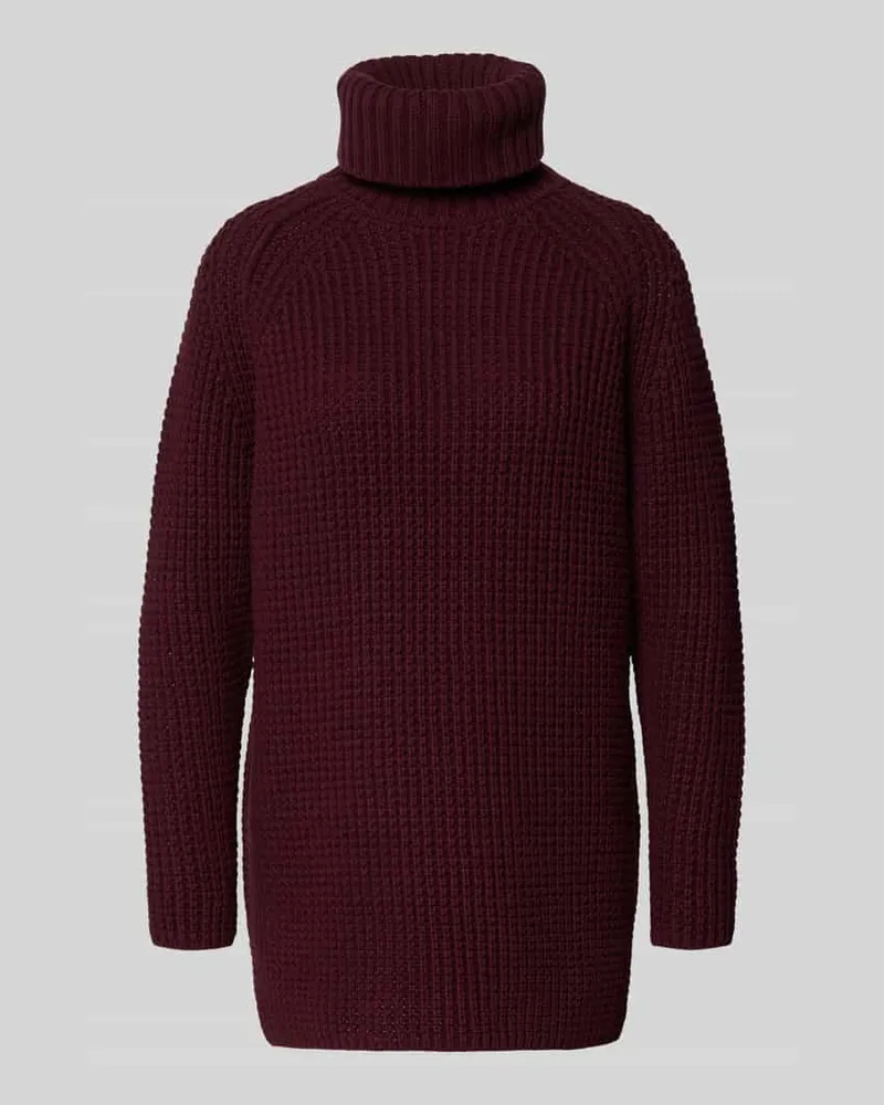 Marc O'Polo Regular Fit Rollkragenpullover aus Baumwoll-Mix Bordeaux