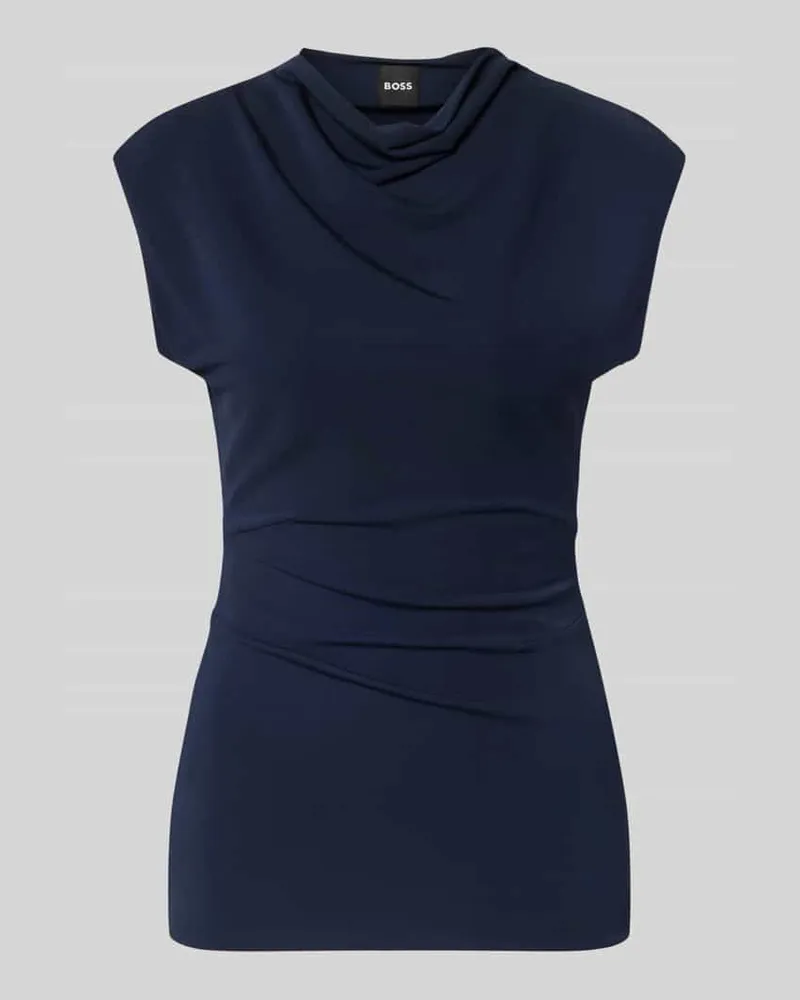 HUGO BOSS Slim Fit Top aus Viskose Modell 'ALEMMA Marine