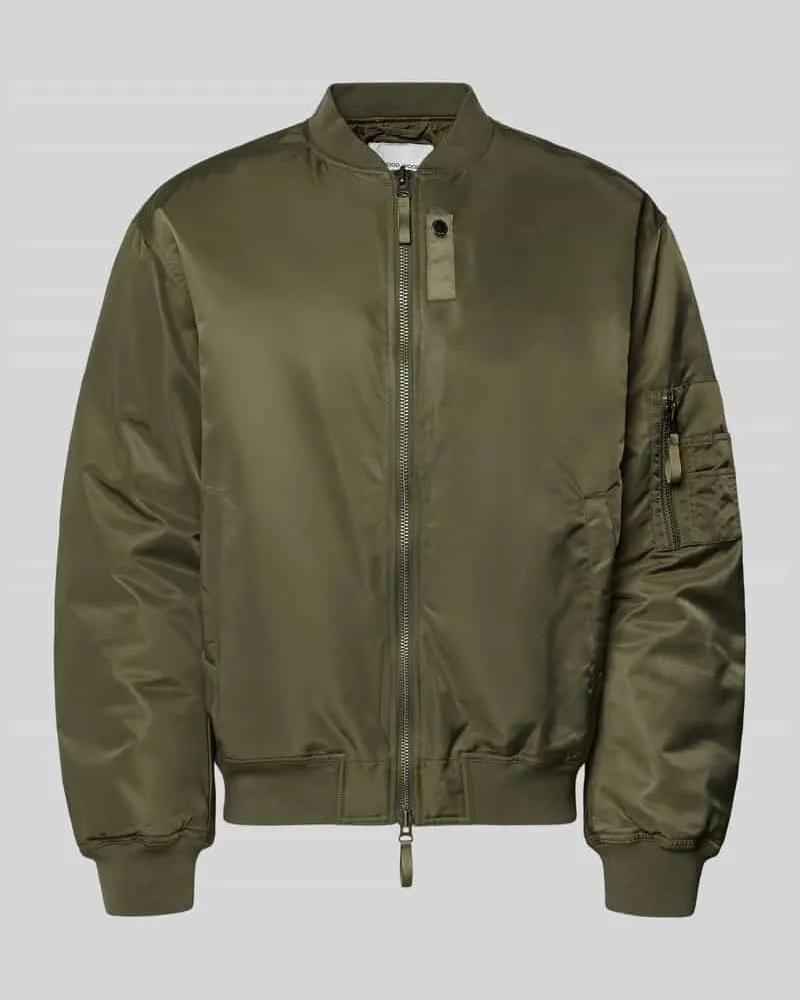 Wood Wood Bomberjacke mit Zweiwege-Reißverschluss Modell 'Poul Khaki