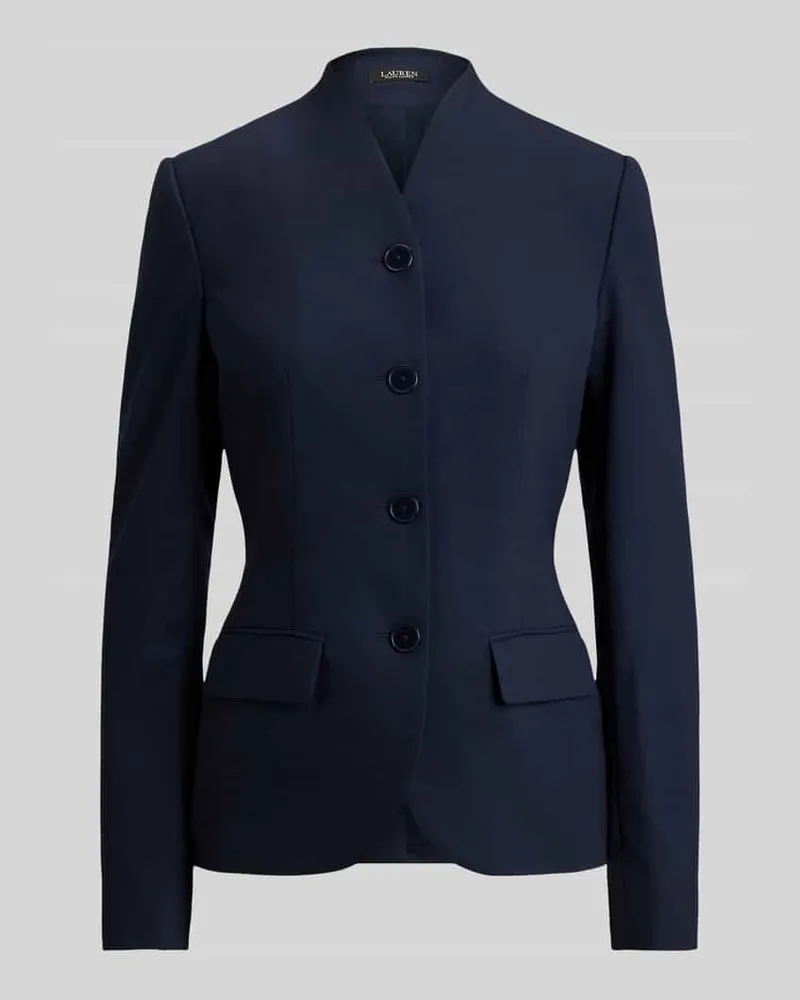 Ralph Lauren Taillierter Kurzblazer aus Wolle mit Stehkragen Marine