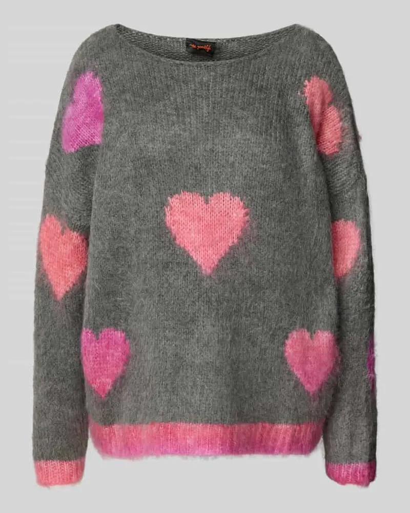 Miss Goodlife Relaxed Fit Strickpullover aus Wolle-Alpaka-Mix Dunkelgrau