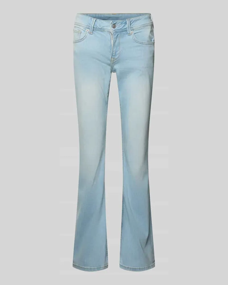 Pepe Jeans Regular Fit Bootcut Jeans aus Baumwoll-Mix Modell 'PIMLICO Jeansblau