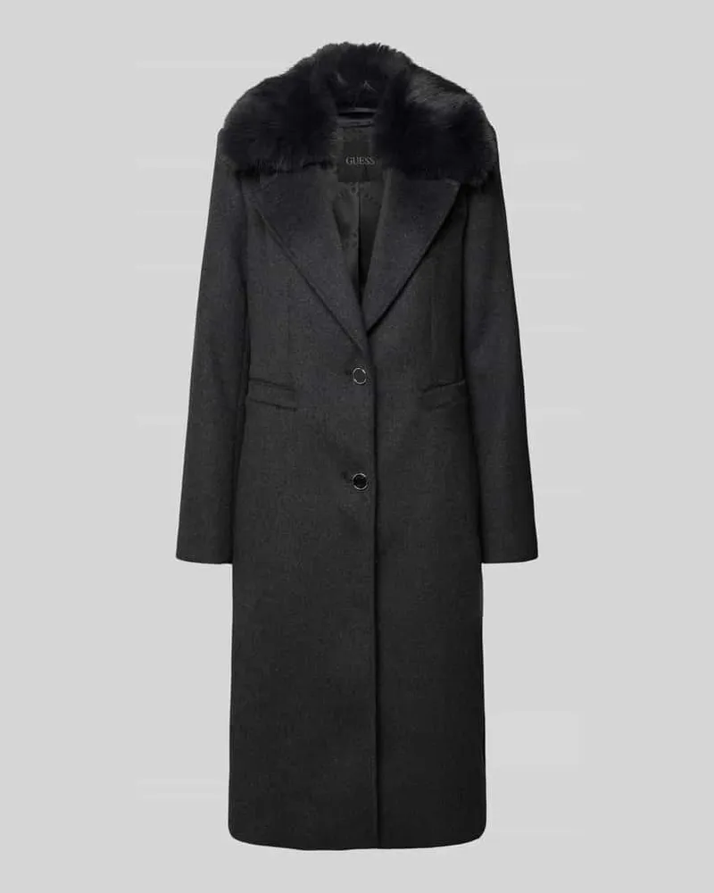 Guess Regular Fit Mantel mit Reverskragen Modell 'Karole Mittelgrau