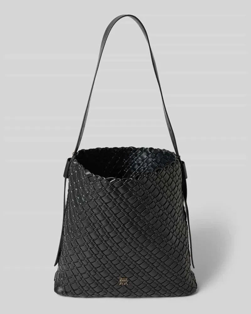 Tommy Hilfiger Shopper mit grobem Webmuster Black