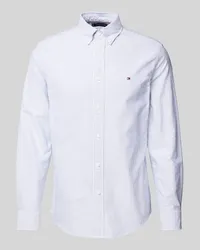 Tommy Hilfiger Regular Fit Freizeithemd mit Button-Down-Kragen Modell 'HERITAGE Hellblau