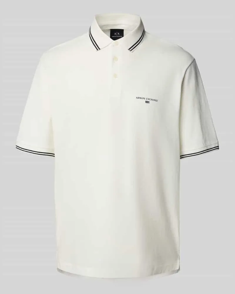 Armani Exchange Poloshirt mit Label-Print Weiss