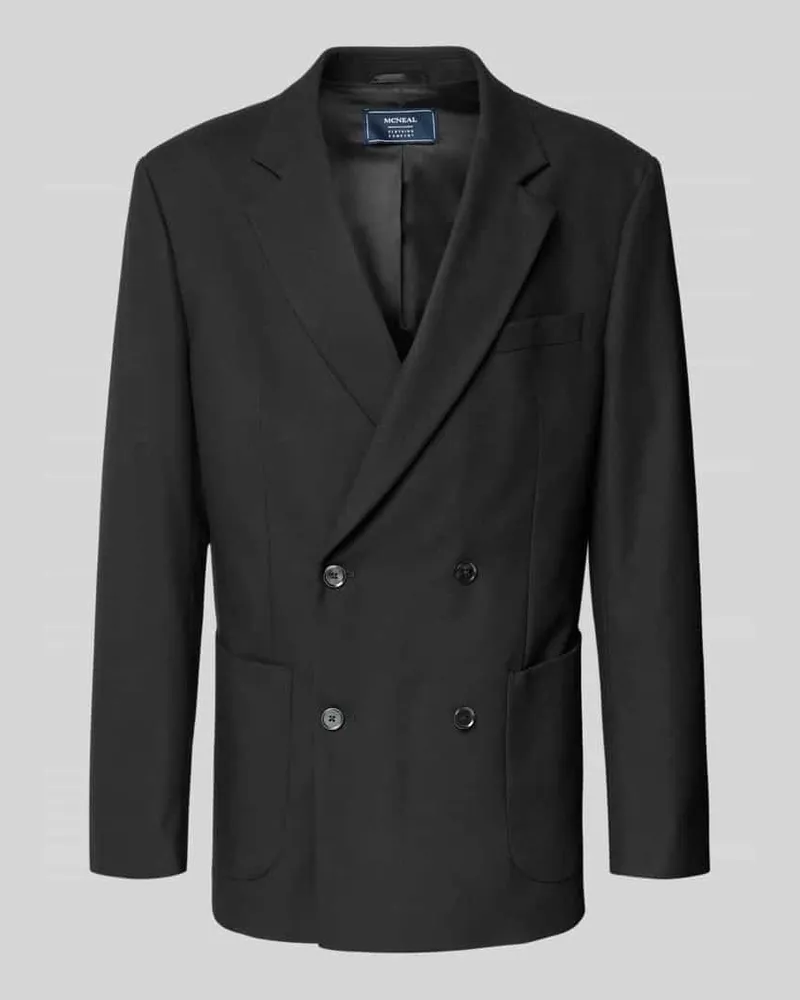 McNeal Regular Fit Anzugssakko mit Viskose-Anteil und Reverskragen Black