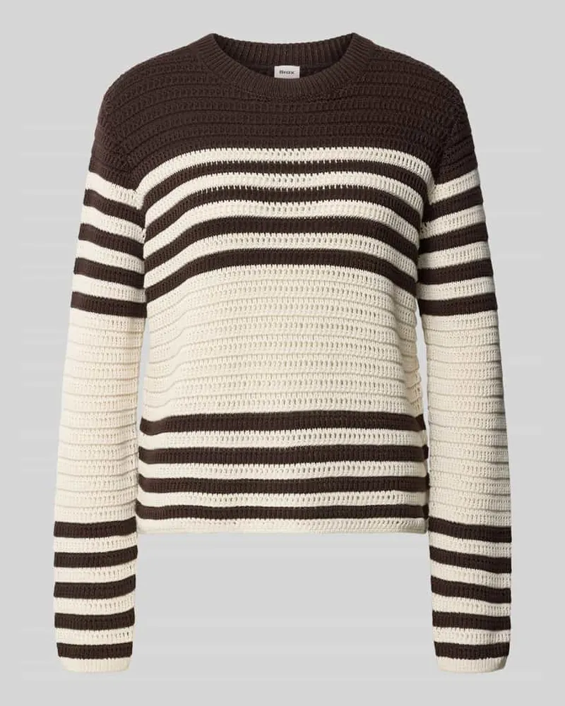 Brax Relaxed Fit Pullover aus reiner Baumwolle Modell 'LESLEY Dunkelbraun