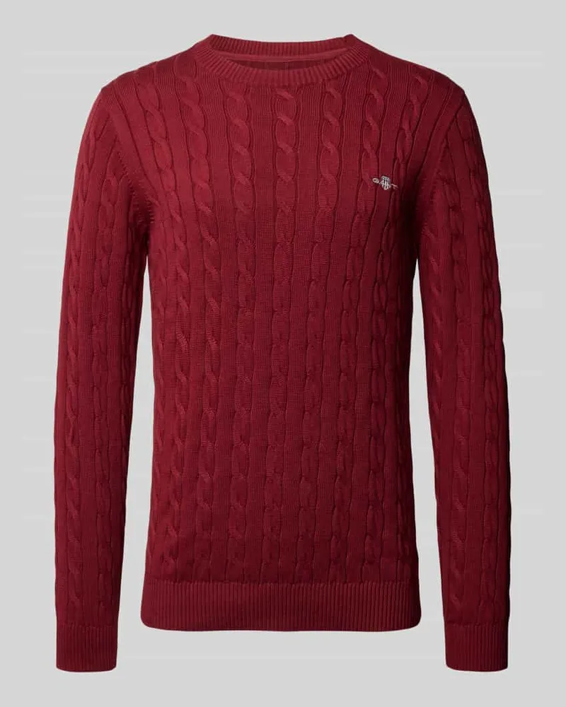 Gant Strickpullover mit gerippten Abschlüssen Bordeaux