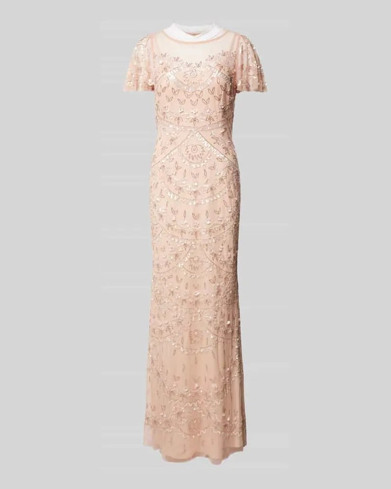 Adrianna Papell Abendkleid mit Pailletten- und Ziersteinbesatz Rose