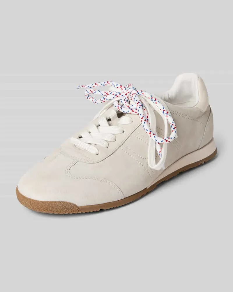 Högl Sneaker aus Leder mit Schnürung Hellgrau