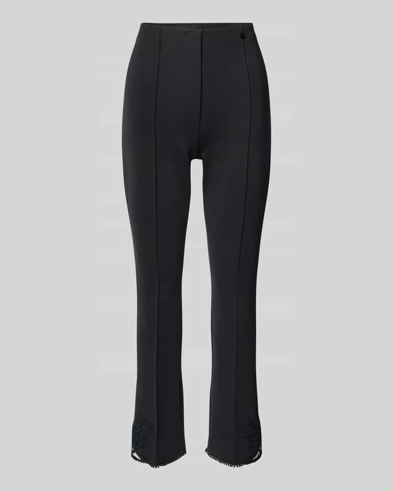 Marc Cain Feminine Fit Stoffhose mit Motiv-Stitching Black