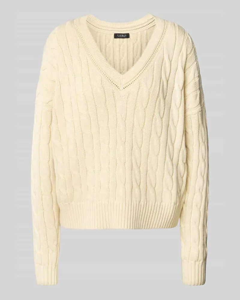 Ralph Lauren Strickpullover mit V-Ausschnitt Modell 'TEDURPH Beige