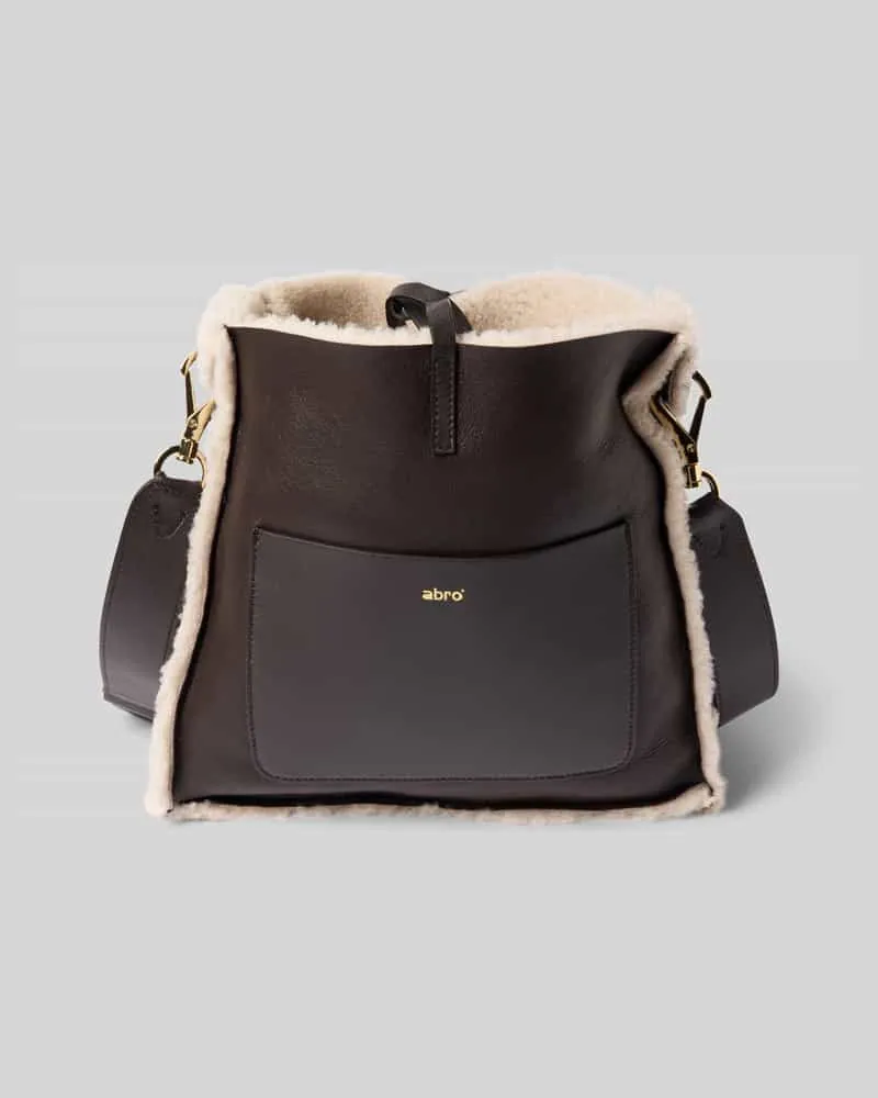 Abro Handtasche mit Label-Print Modell 'RAQUEL Dunkelbraun