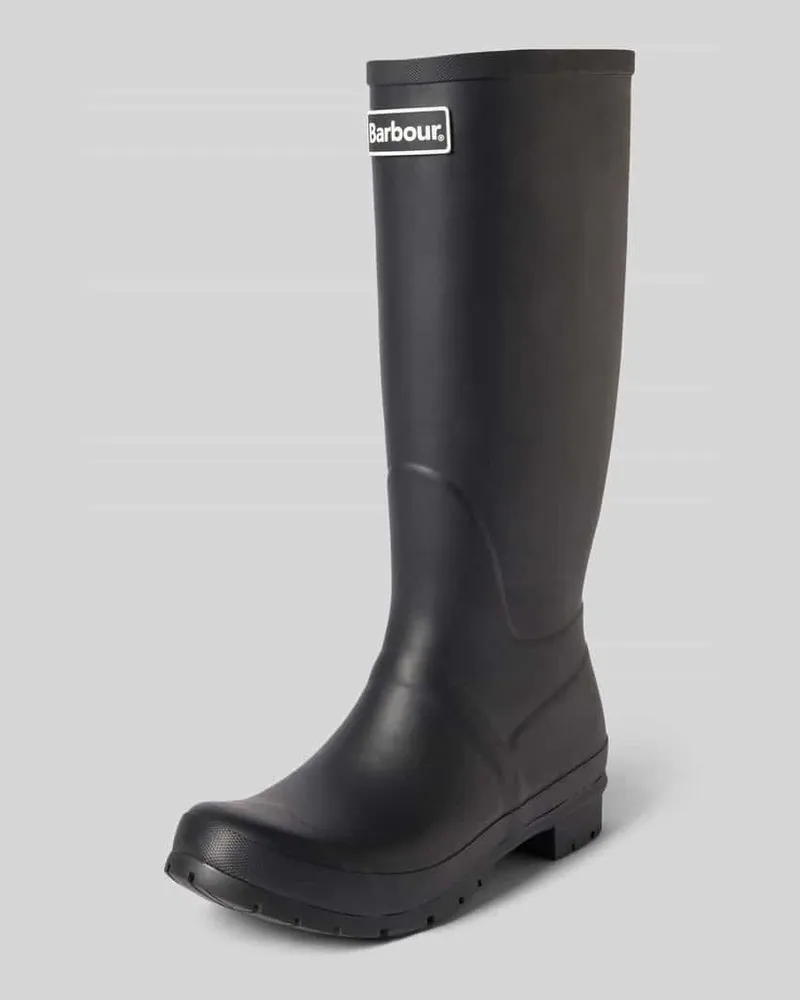 Barbour Stiefel mit Label-Prägung Modell 'Abbey Tall Welly Black