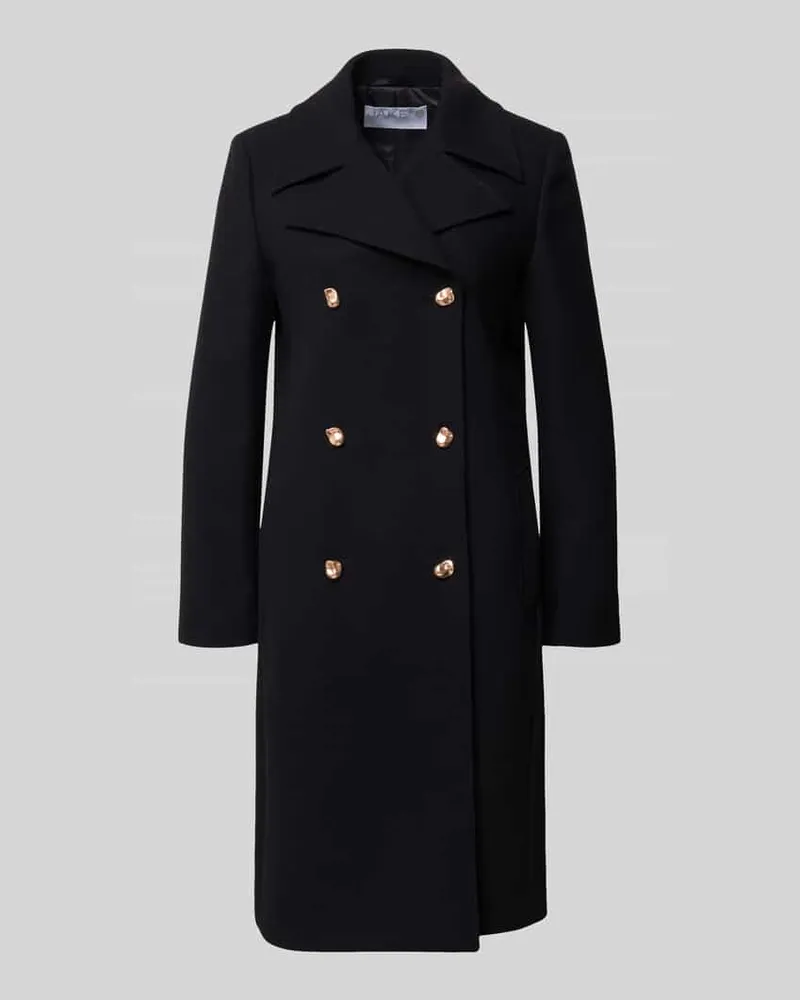 JAKE*S Kurzmantel mit goldfarbenen Zierknöpfen Black
